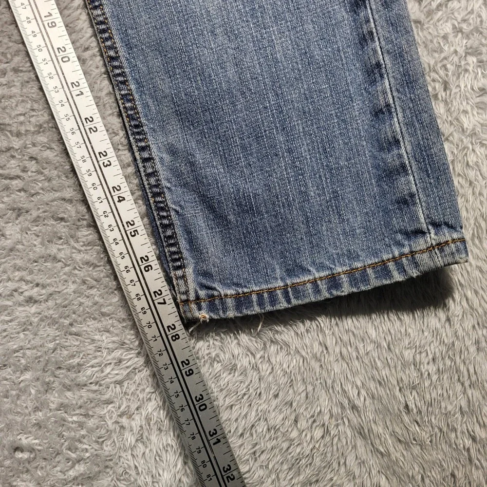 Levi Strauss 505 Mens Jeans 32x30 Distressed Light‎ Wash Denim Regular Straight